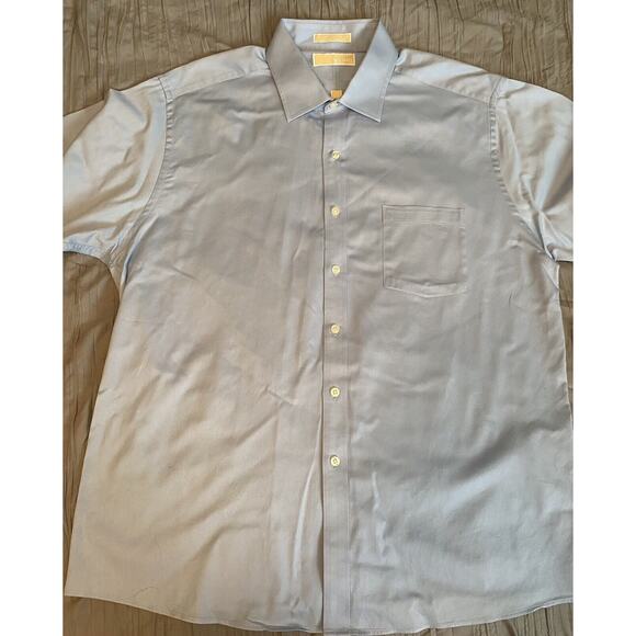 Michael Kors 17 1/2 34/35 Blue Button Up shirt 100% ctn Career Sport Casual - Picture 1 of 5